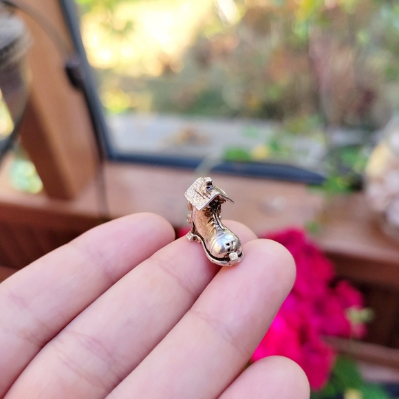 Vintage Antique Solid 925 Sterling Silver Nursery Rhyme Shoe Boot Charm - Picture 13 of 16